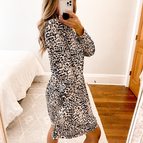 Rebecca Taylor La Vie Long Sleeve Dot Print Creme Brûlée Midi Dress Size  L - Picture 2 of 12